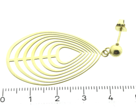 Edelstalen oorhangers druppel goudkleur