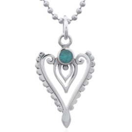 zilveren ketting hanger met turkoois