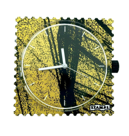 STAMPS-klokje yellow wood