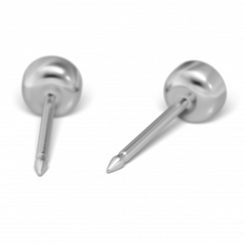 Zweerknopjes edelstaal zirkonia zilver 3 mm