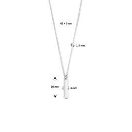 collier ovaal 1,5 mm 42 + 3 cm