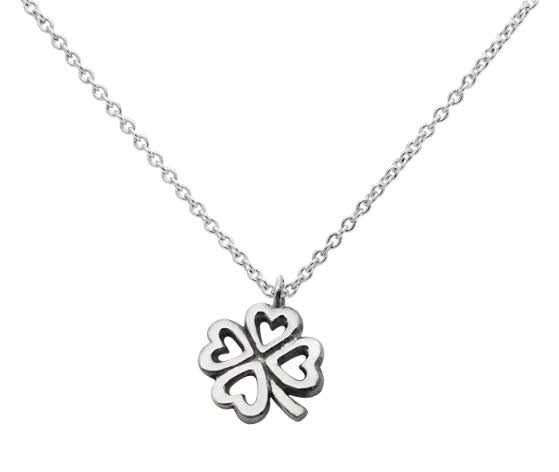 zilveren ketting met klavertje vier