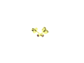 Edelstalen zweerknopjes, paars steentje goud-kleurig 'klein'