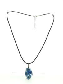 Hanger van kunsthars bloem klein blauw