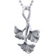 zilveren ketting hanger met ginkgo blaadjes