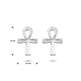 oorknoppen ankh kruis gediamanteerd