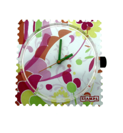 STAMPS-horloge colorful spring