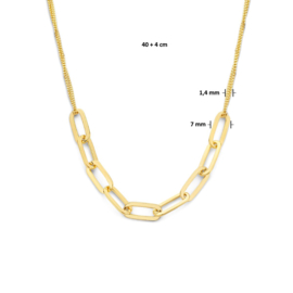 collier paperclip en gourmette 7,0 mm