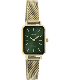 OOZOO Vintage rechthoek zilver/groen 26 mm