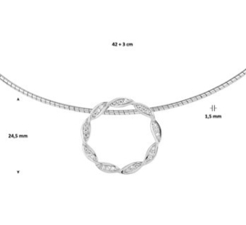 Collier zirkonia 1,5 mm 42 + 3 cm