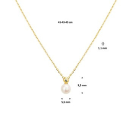 Gouden collier parel