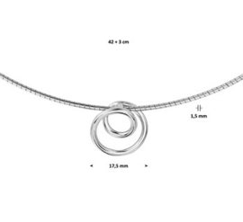 Collier rondjes 1,5 mm 42 + 3 cm