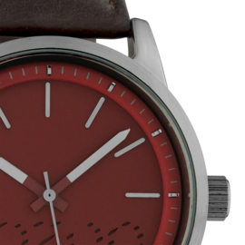 OOZOO Timepieces burgundyrood/bruin 45 mm