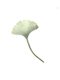 Ginkgo broche zilverkleur klein