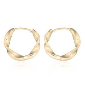 zilver vergulde klapoorringen: gedraaid design