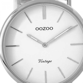 OOZOO vintage wit / zilver 40 mm