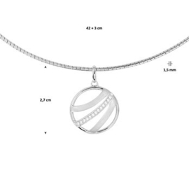 Collier rondje zirkonia 1,5 mm 42 + 3 cm