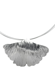 Ginkgo ketting zilver groot