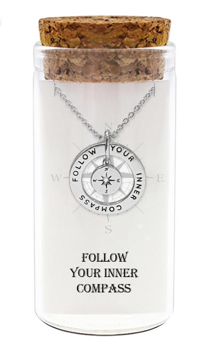 zilveren ketting met hanger kompas