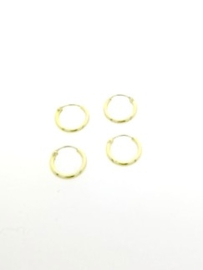 vergulde oorringen 1,2 x 8 mm