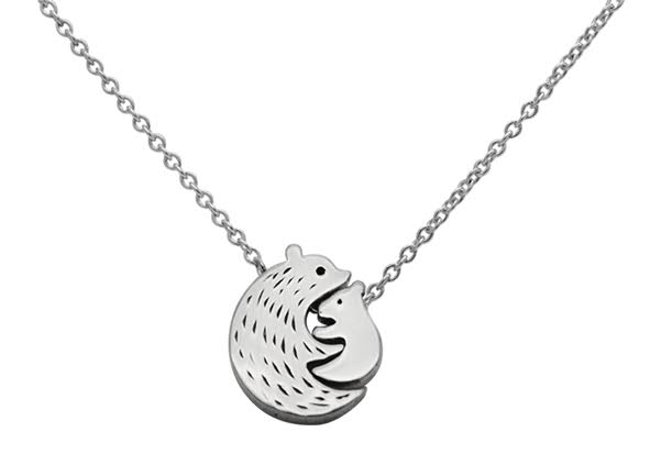 zilveren ketting met Beer en beertje