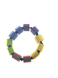 Zsiska armband blokjes rainbow