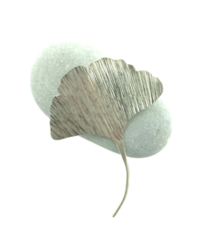 Ginkgo broches echt  zilver groot