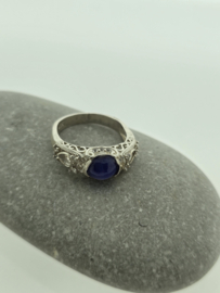 Handgemaakte zilveren sapphire ring