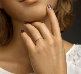 Roségouden ring rij zirkonia