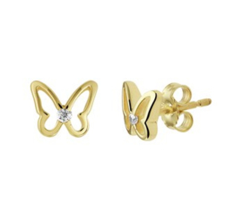 Gouden oorstekers vlinder met steentje