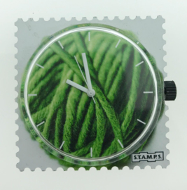STAMPS-horloge groen touw