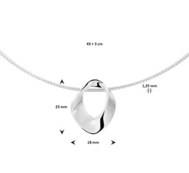 Gerhodineerd 925 zilveren collier