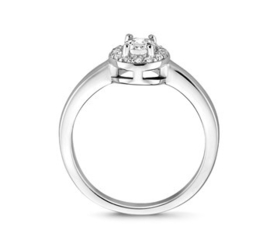 Zilveren ring ovaal zirkonia