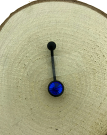 Zwangerschapspiercing navel donkerblauw