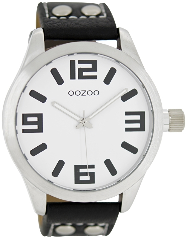 trek de wol over de ogen emulsie voorspelling OOZOO horloge wit / zwart 46 MM | BASICS | 't Oortje webshop