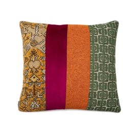 Patchwork sierkussen 45 x 45 cm, veelkleurig
