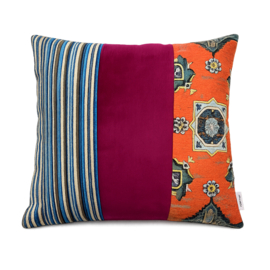Patchwork sierkussen 45 x 45 cm met meerdere kleuren