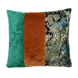 Patchwork sierkussen 45 x 45 cm, veelkleurig