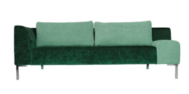 Patchfield 6 Florentine groene ton sur ton bank – 220 cm - poten chroom