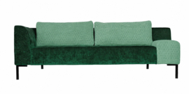 Patchfield 6 Florentine groene ton sur ton bank - 220 cm - zwart metalen poten