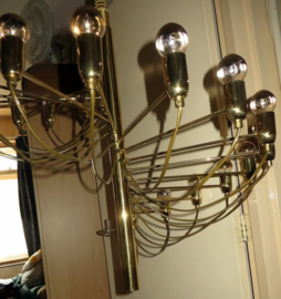 Gino Sarfatti Spiral Brass Chandelier style lamp.