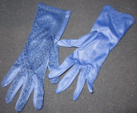 Zeer brocante oude blauwe handschoenen