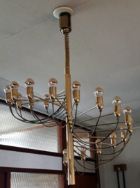 Gino Sarfatti Spiral Brass Chandelier style lamp.