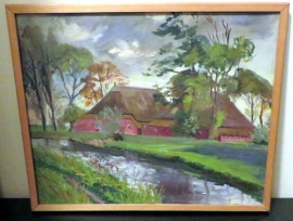 Hollands Landschap schilderij