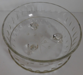 Antiek glazen fruittest met onderschaal
