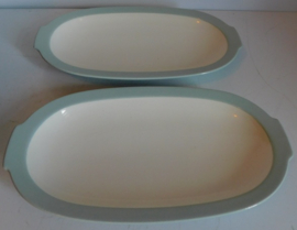 Petrus Regout pastel twee ovale schalen