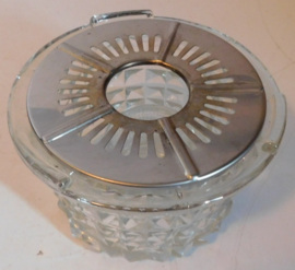 Brocante Waxinelicht houder / warmhoud stel