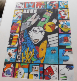 Abstracte kunst met geometrische vormen