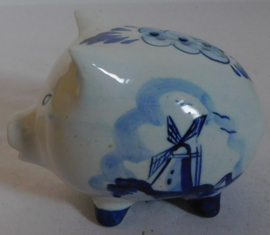 Vintage Delft blauw souvenir varken.