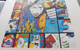 Abstracte kunst met geometrische vormen